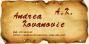 Andrea Kovanović vizit kartica